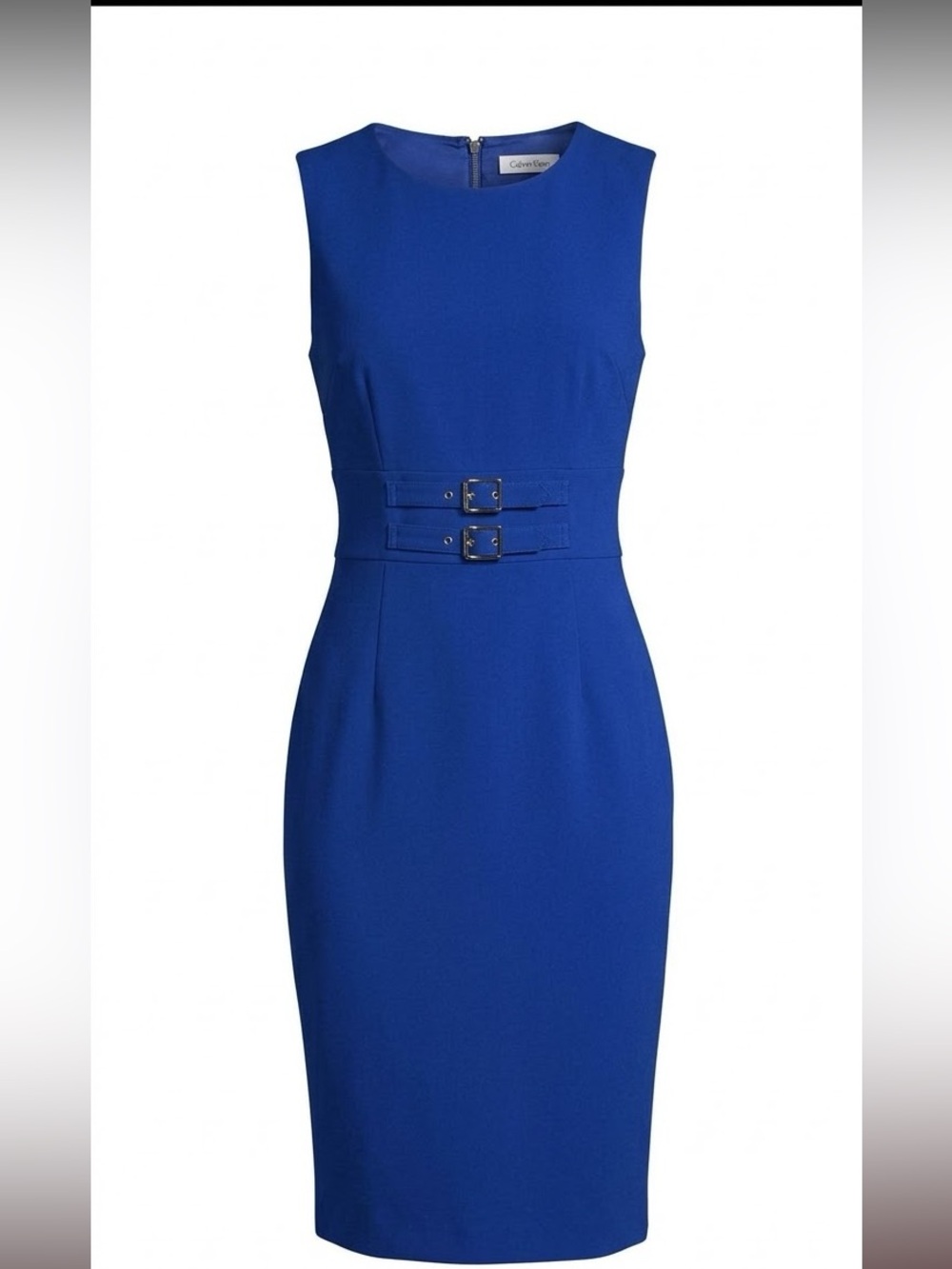 Calvin Klein | Dresses | Calvin Klein Formal Cobalt Blue Belted Midi Sheath Dress
